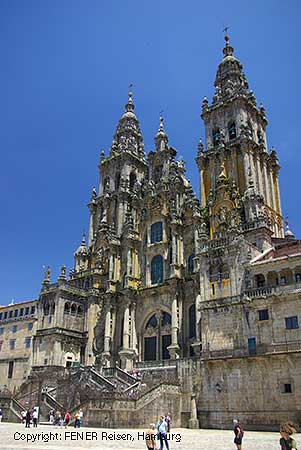 Die Kathedrale in Santiago de Compostela, dem Ziel des Jakobsweges