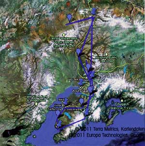 Routenverlauf der Rundreise, Alaska, geheimnisvolles Nordland