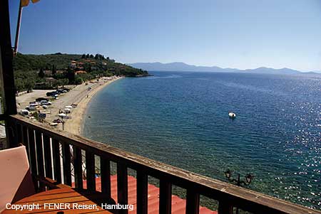 Blick vom Balkon des Hotels Maistrali in Afissos im Pilion in Griechenland