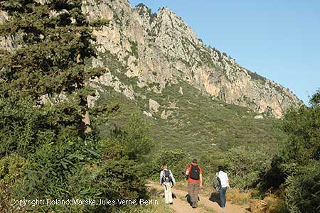 Wandern auf Waldpfaden im Besparmak-Gebirge in Nordzypern