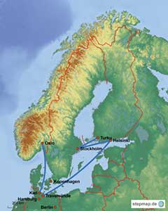 Fährstrecken nach Skandinavien